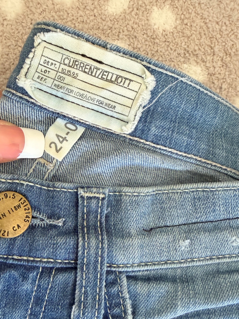 Current/Elliott Light Blue Low-Rise Jeans